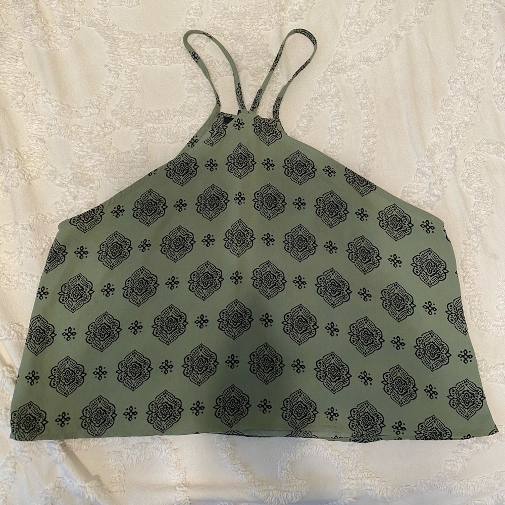 Forever 21 Green Mandala Crop Top
